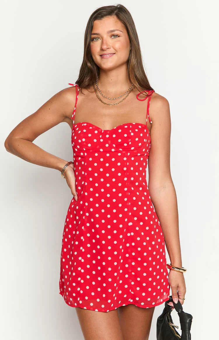 Penny Lane Red Polka Dot Mini Dress