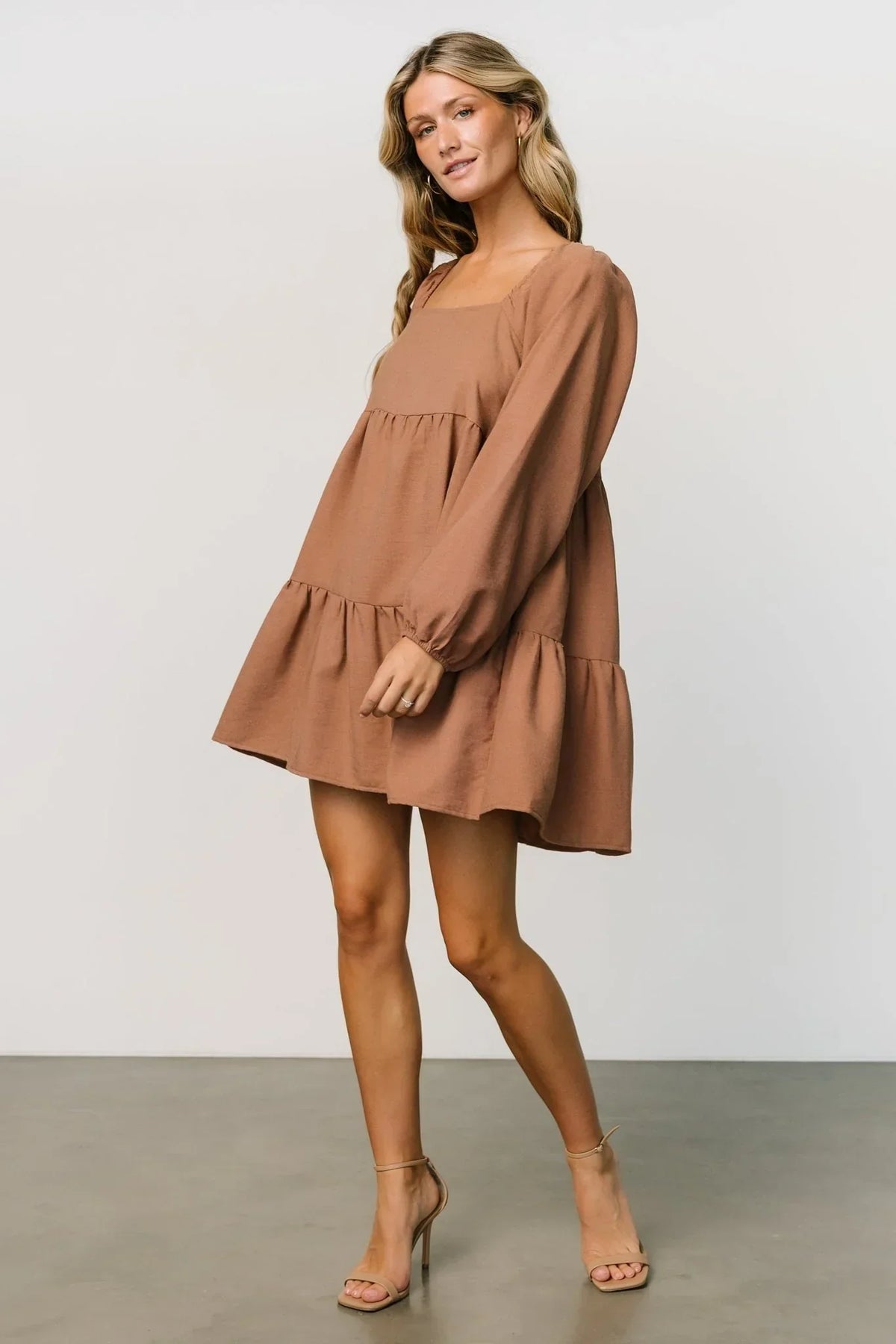 Selena Tiered Mini Dress | Dusty Mauve