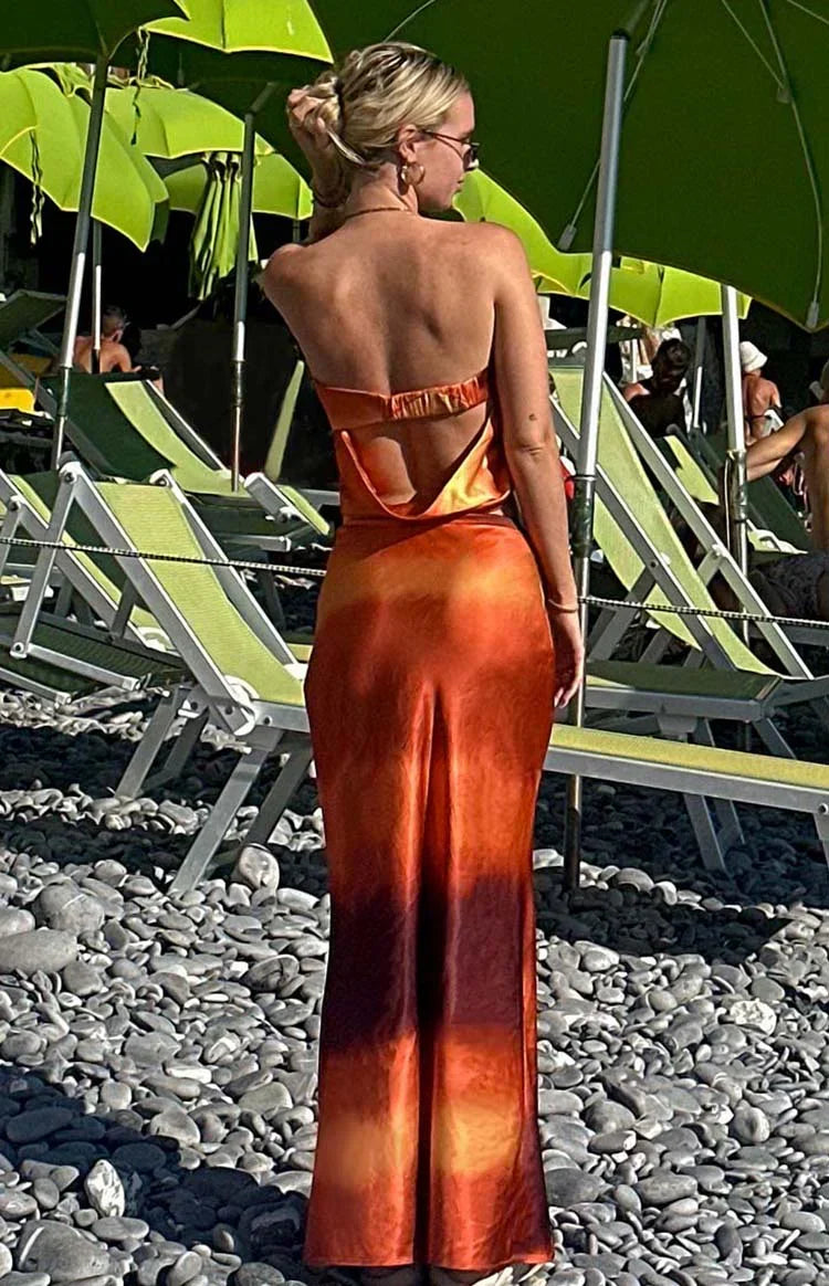 Esme Sunset Print Maxi Skirt