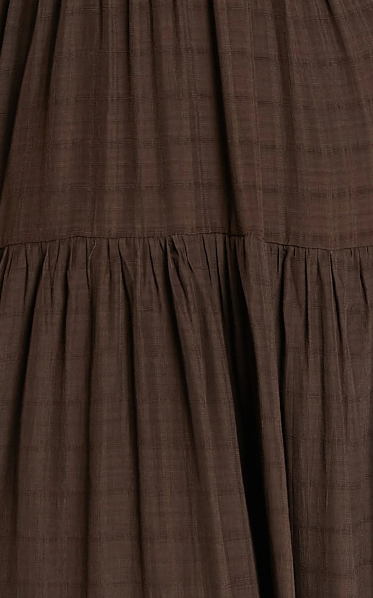 Cryzel Midi Dress - Flutter Sleeve Tiered Dress in Chocolate