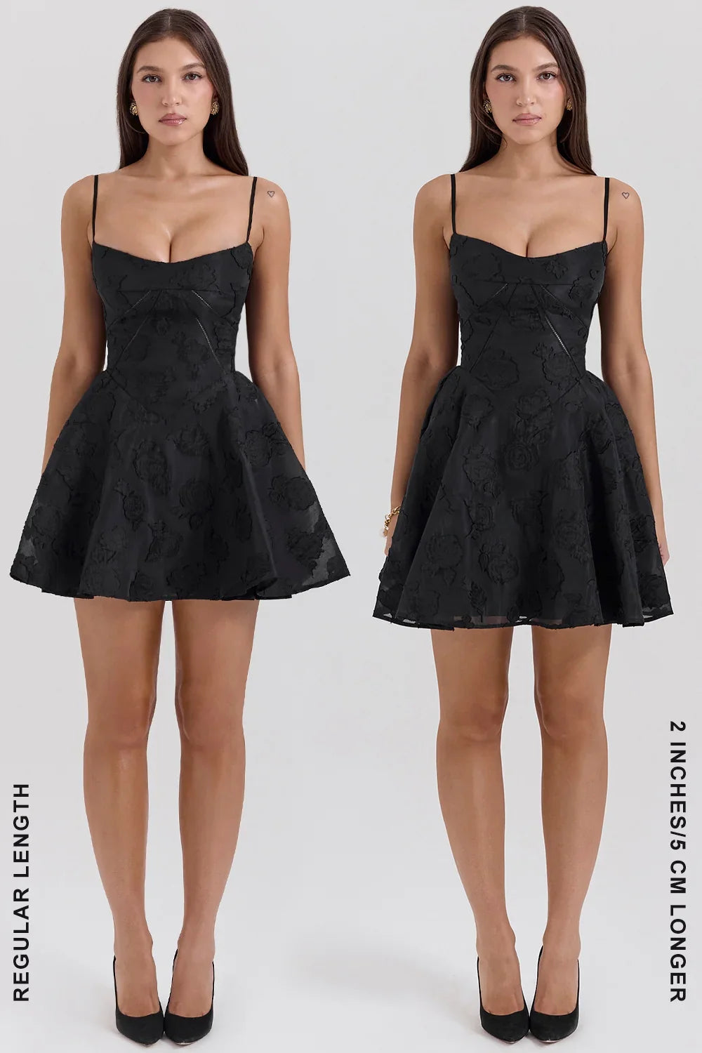 Black Floral Lace Back Mini Dress