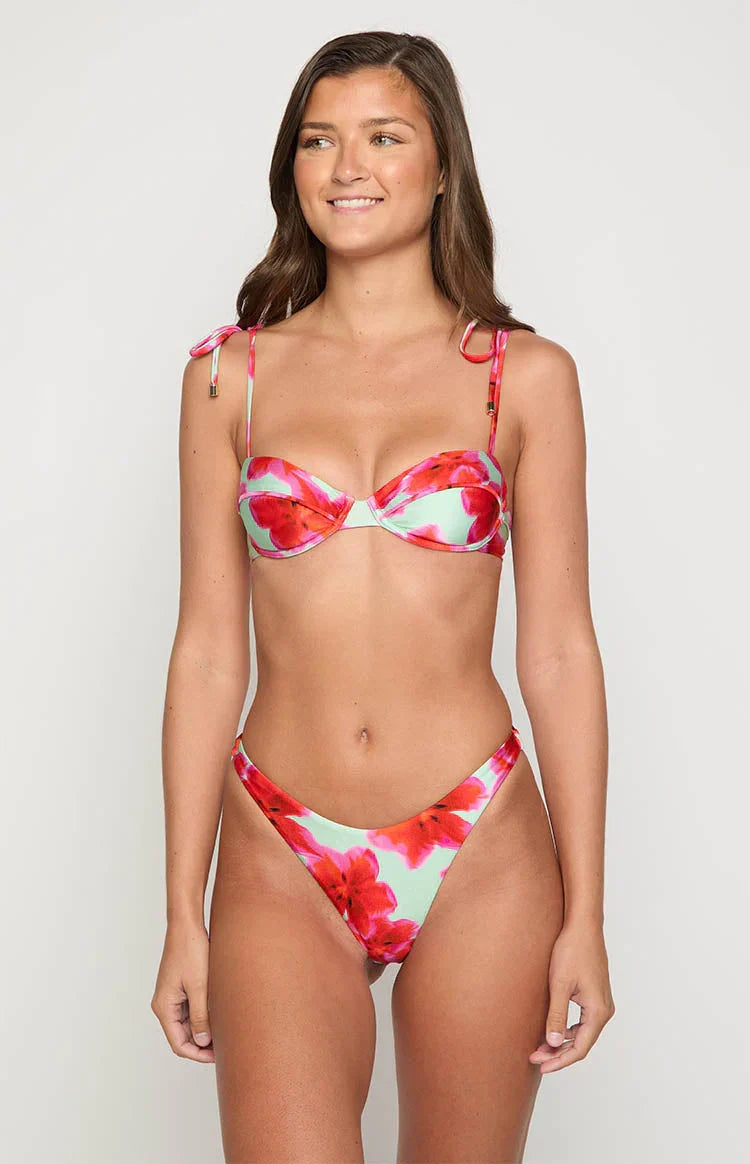 9.0 Swim Bianca Green Floral Bikini Bottoms