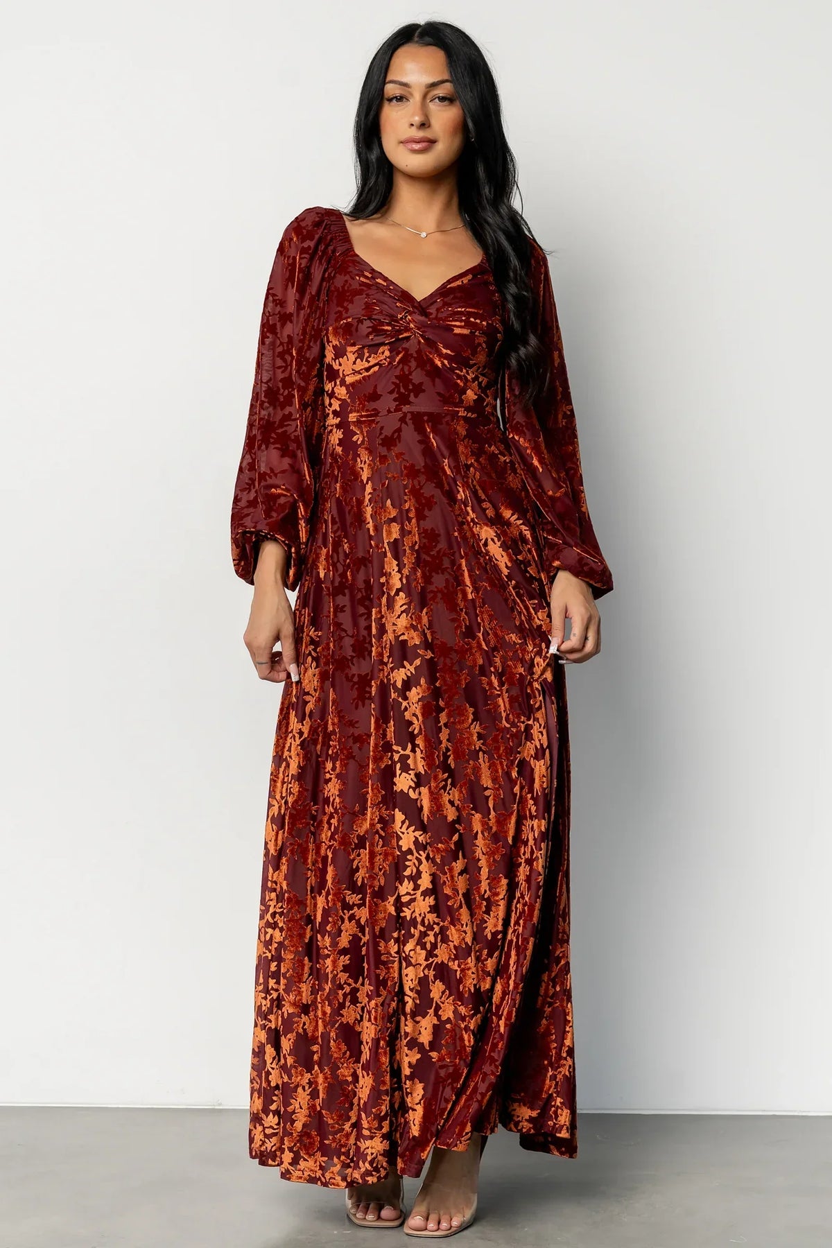 Aurora Velvet Maxi Dress | Clove + Copper Floral