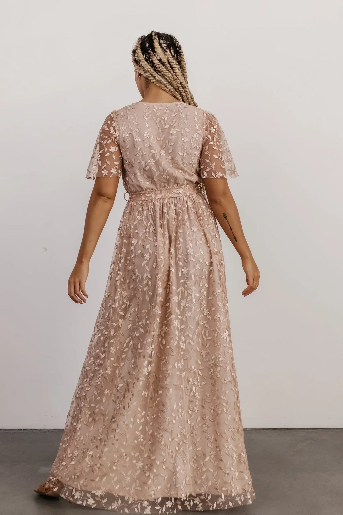 Marseille Embossed Maxi Dress | Champagne