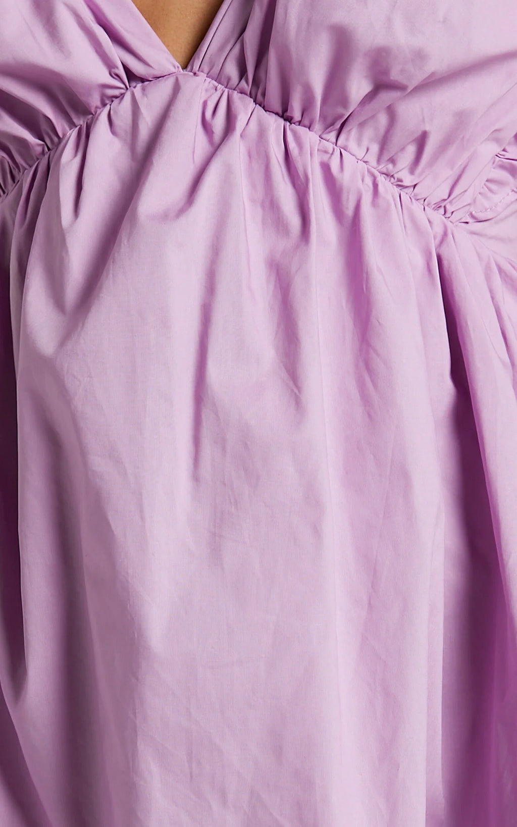 Raiza Mini Dress - Ruffle Sleeve Tie Back Plunge Dress in Lilac