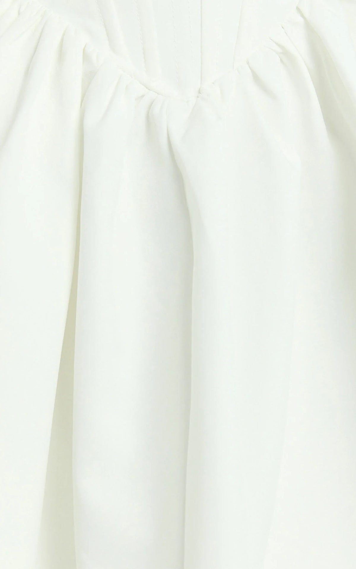 Aimee Mini Dress - Scoop Neck Corset Gathered Dress in White