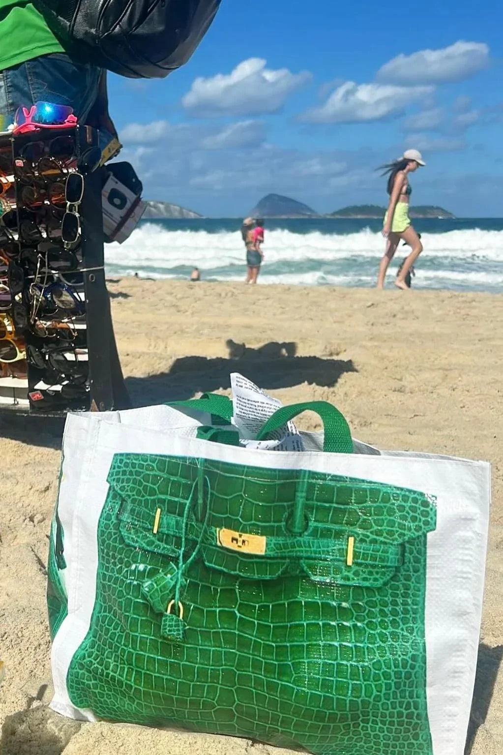 Grocery Bags Creative Parody Platinum Bag Print Woven Bag Full Take Down Birkin Fitness Casual Bag