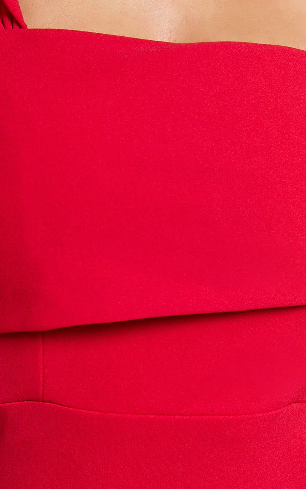Almaida Midi Dress - Off Shoulder Ruched Side Dress in Red